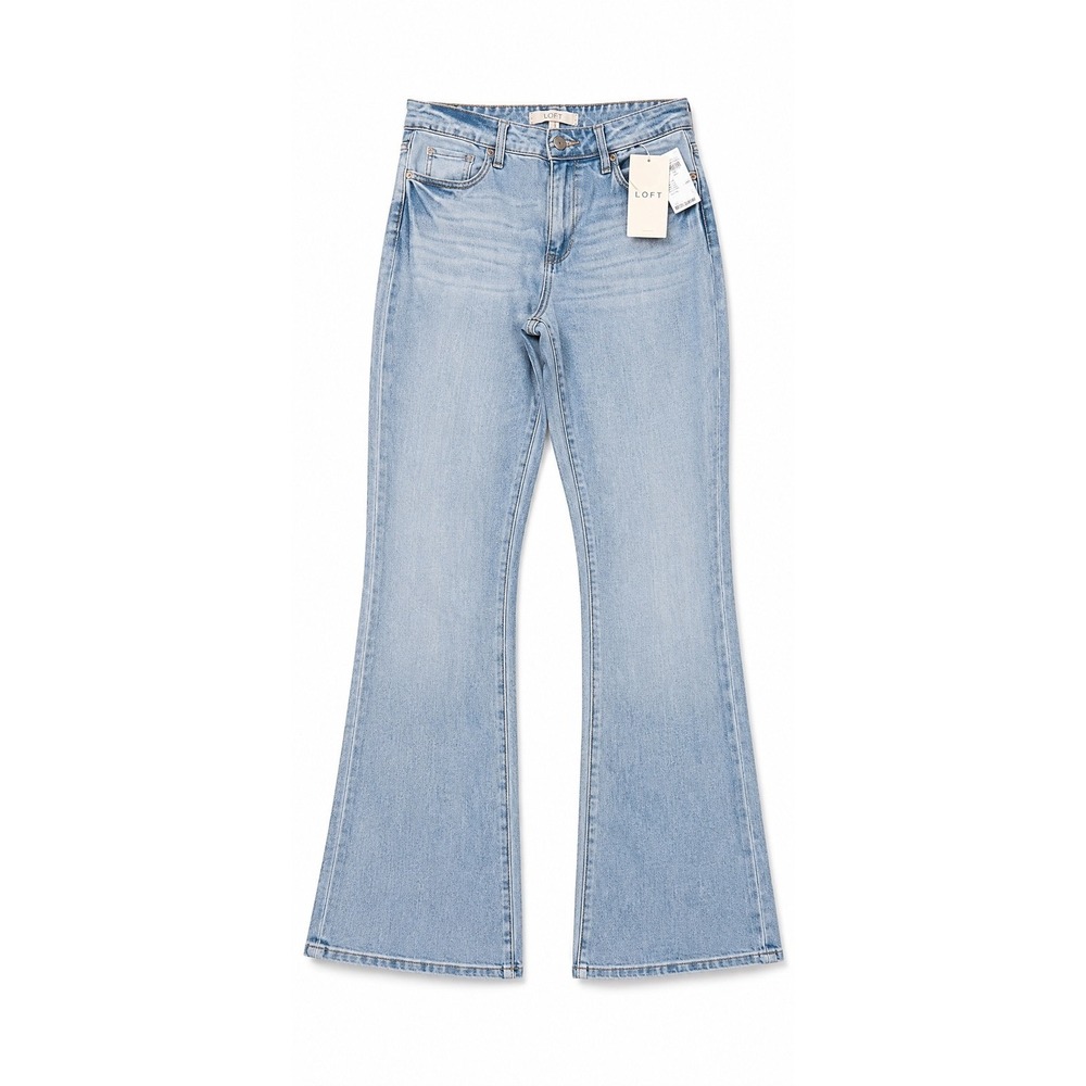 Joie Jeans Women's High Rise Flare Size 2 Light Wash Raw Hem Stretch Denim NWT